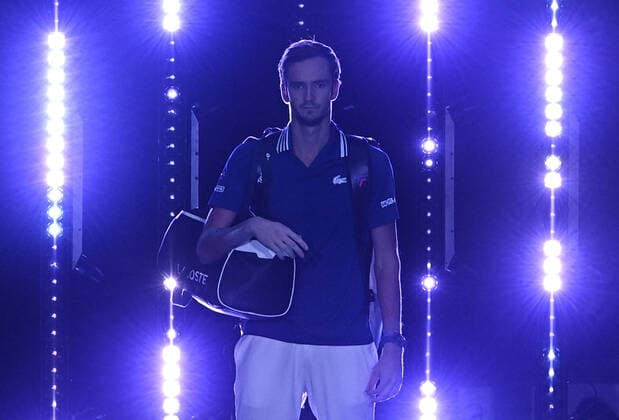 Italy Tennis ATP, Tennis Herren Finals 6700531 20.11.2021 Russia s Daniil Medvedev is pictured before the group stage singles semifinal tennis match of the ATP Finals against Norway s Casper Ruud at the Pala Alpitour venue in Turin, Italy. Alexey Filippov Sputnik Turin Italy  Copyright: xAlexeyxFilippovx