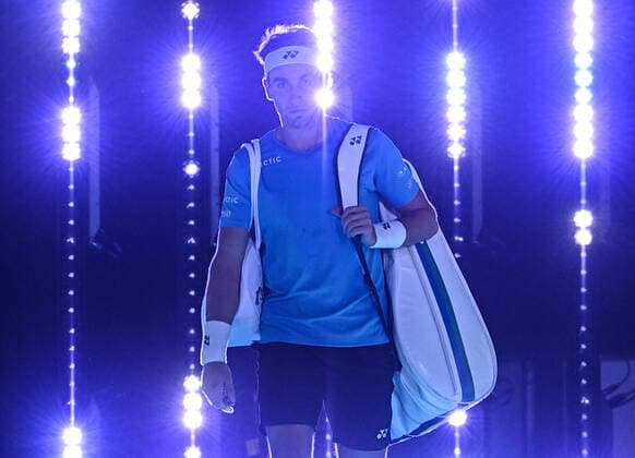 Italy Tennis ATP, Tennis Herren Finals 6700533 20.11.2021 Norway s Casper Ruud is pictured before the group stage singles semifinal tennis match of the ATP Finals against Russia s Daniil Medvedev at the Pala Alpitour venue in Turin, Italy. Alexey Filippov Sputnik Turin Italy  Copyright: xAlexeyxFilippovx