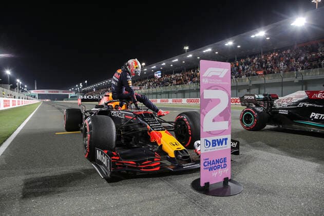 VERSTAPPEN Max (ned), Red Bull Racing Honda RB16B, portrait during the Formula 1 Ooredoo Qatar Grand Prix 2021, 20th round of the 2021 FIA Formula One World Championship, WM, Weltmeisterschaft from November 19 to 21, 2021 on the Losail International Circuit, in Lusail, Qatar - F1 - QATAR GRAND PRIX 2021 DPPI Panoramic  FG0D7652