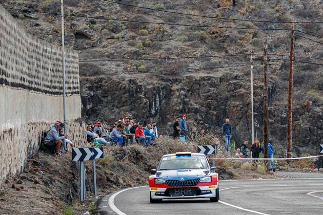 12 Von Thurn Und Taxis Albert (Deu), Ettel Bernhard (Aut), Skoda Fabia Rally2 Evo, Brr Ã¢ÂÄÂ Baumschlager Rallye & Racing Team, Action during the 2021 FIA ERC Rally Islas Canarias, 8th round of the 2021 FIA European Rally Championship, from November 18 to 20, 2021 in Las Palmas de Gran Canaria, Spain - AUTO - ERC - RALLY ISLAS CANARIAS 2021 DPPI Panoramic  01321008_GRL_1011