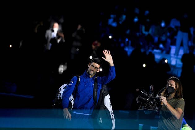 Photo Marco Alpozzi LaPresse November 20, 2021 Turin (Italy) Tennis Nitto ATP, Tennis Herren Finals - men s singles - Novak Djokovic Vs Alexander Zverev In the pic: Novak Djokovic (Serbia)  Copyright: xMarcoxAlpozzi LaPressex
