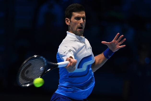 Photo Marco Alpozzi LaPresse November 20, 2021 Turin (Italy) Tennis Nitto ATP, Tennis Herren Finals - men s singles - Novak Djokovic Vs Alexander Zverev In the pic: Novak Djokovic  Copyright: xMarcoxAlpozzi LaPressex