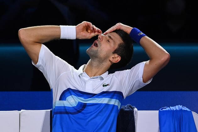 Photo Marco Alpozzi LaPresse November 20, 2021 Turin (Italy) Tennis Nitto ATP, Tennis Herren Finals - men s singles - Novak Djokovic Vs Alexander Zverev In the pic: Novak Djokovic  Copyright: xMarcoxAlpozzi LaPressex