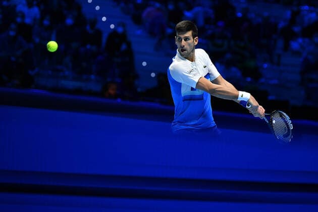 Alexander Zverev vs Novak Djokovic (Ser) TENNIS : Nitto ATP, Tennis Herren finals 2021 - 19 11 2021 AntoineCouvercelle Panoramic 