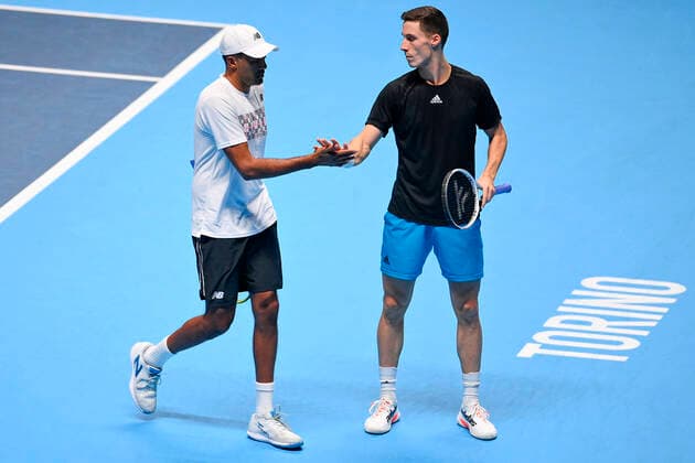 Photo Marco Alpozzi LaPresse November 21, 2021 Turin (Italy) Tennis Nitto ATP, Tennis Herren Finals - men s doubles - Finals Herbert Mahut Vs Ram Salisbury In the pic: Joe Salisbury (Great Britain)Rajeev Ram (USA)  Copyright: xMarcoxAlpozzi LaPressex