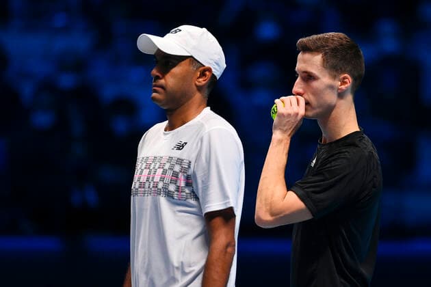 Photo Marco Alpozzi LaPresse November 21, 2021 Turin (Italy) Tennis Nitto ATP, Tennis Herren Finals - men s doubles - Finals Herbert Mahut Vs Ram Salisbury In the pic: Joe Salisbury (Great Britain)Rajeev Ram (USA)  Copyright: xMarcoxAlpozzi LaPressex