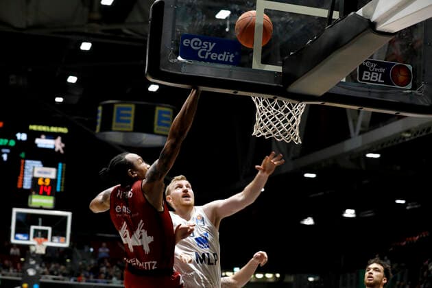 21 11 2021, easyCredit Basketball Bundesliga, BBL, 2021 2022 season, men, Chemnitz Niners MLP Academics Heidelberg Darion Atkins, Niners Chemnitz Chemnitz Fair Chemnitz Saxony Germany