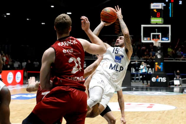 21 11 2021, easyCredit Basketball Bundesliga, BBL, 2021 2022 season, men, Chemnitz Niners MLP Academics Heidelberg Jordan Geist, MLP Academics Heidelberg Chemnitz Fair Chemnitz Saxony Germany