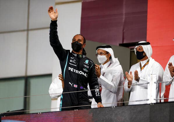 44 Lewis Hamilton GBR, Mercedes AMG Petronas F1 Team , F1 Grand Prix of Qatar at Losail International Circuit on November 21, 2021 in Doha, Qatar Photo by HOCH ZWEI Doha Qatar