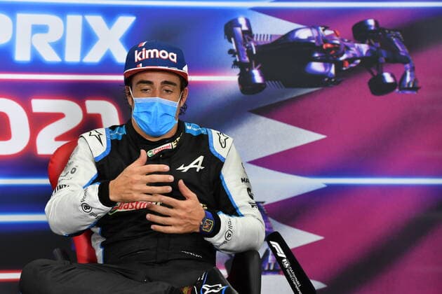 F1 Grand Prix of Qatar 14 Fernando Alonso (ESP, Alpine F1 Team), F1 Grand Prix of Qatar at Losail International Circuit on November 21, 2021 in Doha, Qatar. (Photo by Mark Sutton LAT Motorsport Images FIA Pool via HOCH ZWEI) Doha Qatar Poolfoto HOCH ZWEI Pool Motorsport Images ,EDITORIAL USE ONLY