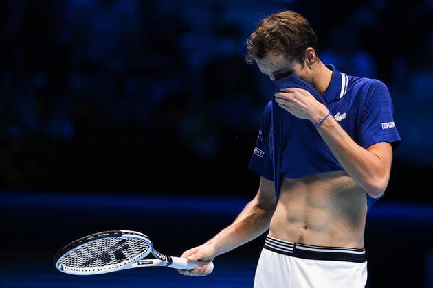 Photo Marco Alpozzi LaPresse November 21, 2021 Turin (Italy) Tennis Nitto ATP, Tennis Herren Finals - men s singles - finals Alexander Zverev Vs Daniil Medvedev In the pic: Daniil Medvedev (Russia)  Copyright: xMarcoxAlpozzi LaPressex