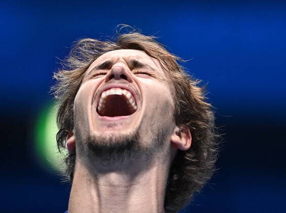 Sport Bilder des Tages Italy Tennis ATP, Tennis Herren Finals 6701379 21.11.2021 Germany s Alexander Zverev reacts during an award ceremony for the singles final match of the ATP Finals against Russia s Daniil Medvedev at the Pala Alpitour venue in Turin, Italy. Alexey Filippov Sputnik Turin Italy  Copyright: xAlexeyxFilippovx