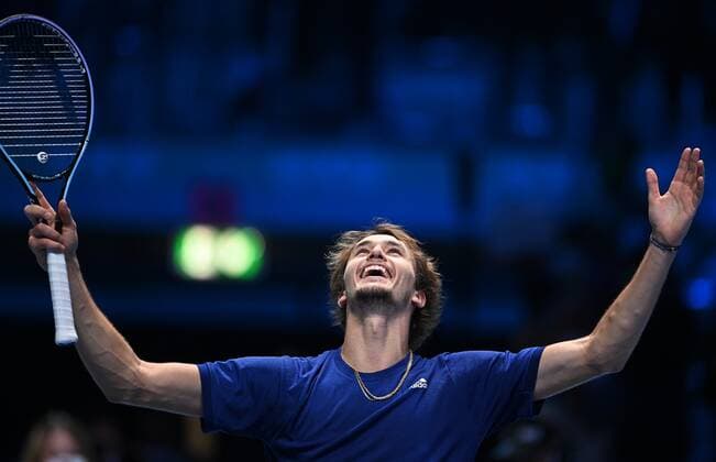 Italy Tennis ATP, Tennis Herren Finals 6701380 21.11.2021 Germany s Alexander Zverev reacts after the singles final match of the ATP Finals against Russia s Daniil Medvedev at the Pala Alpitour venue in Turin, Italy. Alexey Filippov Sputnik Turin Italy  Copyright: xAlexeyxFilippovx