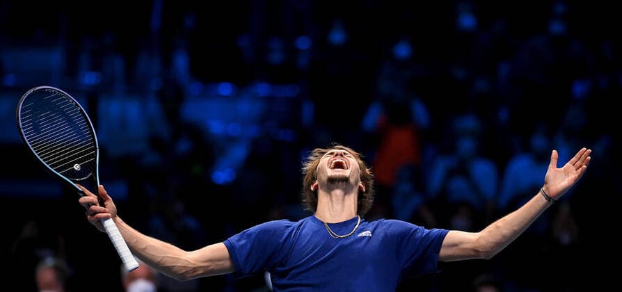 Photo Marco Alpozzi LaPresse November 21, 2021 Turin (Italy) Tennis Nitto ATP, Tennis Herren Finals - men s singles - finals Alexander Zverev Vs Daniil Medvedev In the pic: Alexander Zverev (Germany)  Copyright: xMarcoxAlpozzi LaPressex