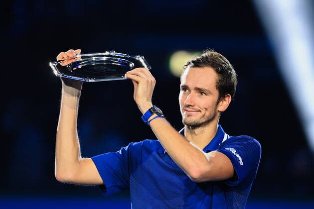 Photo Marco Alpozzi LaPresse November 21, 2021 Turin (Italy) Tennis Nitto ATP, Tennis Herren Finals - men s singles - finals Alexander Zverev Vs Daniil Medvedev In the pic: Daniil Medvedev (Russia)  Copyright: xMarcoxAlpozzi LaPressex