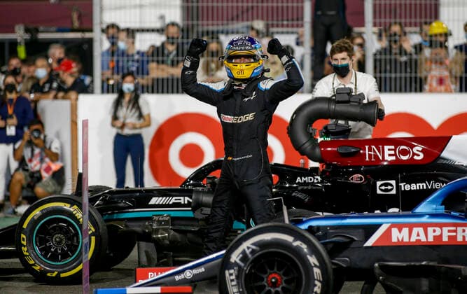 14 Fernando Alonso ESP, Alpine F1 Team , F1 Grand Prix of Qatar at Losail International Circuit on November 21, 2021 in Doha, Qatar Photo by HOCH ZWEI Doha Qatar