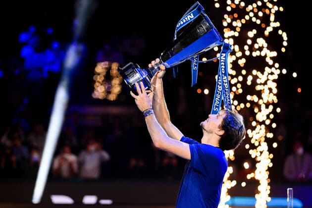 Photo Marco Alpozzi LaPresse November 21, 2021 Turin (Italy) Tennis Nitto ATP, Tennis Herren Finals - men s singles - finals Alexander Zverev Vs Daniil Medvedev In the pic: Alexander Zverev (Germany)  Copyright: xMarcoxAlpozzi LaPressex