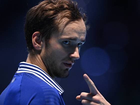 Italy Tennis ATP, Tennis Herren Finals 6701384 21.11.2021 Russia s Daniil Medvedev is pictured during the singles final match of the ATP Finals against Germany s Alexander Zverev at the Pala Alpitour venue in Turin, Italy. Alexey Filippov Sputnik Turin Italy  Copyright: xAlexeyxFilippovx