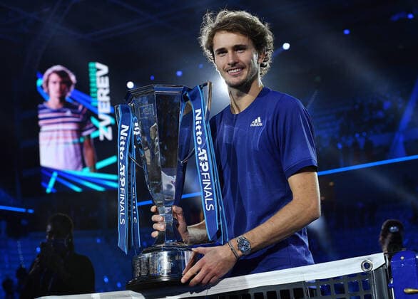 November 21, 2021, TORINO, Italia: Alexander Zverev of Germany celebrates after winning the match against Daniil Medvedev at the Nitto ATP, Tennis Herren Finals in Turin, Italy, 21 November 2021.ANSA ALESSANDRO DI MARCO Tennis: Nitto ATP Finals in Turin  - ZUMAa110 20211121_zaf_a110_100 Copyright: xAlessandroxDixMarcox
