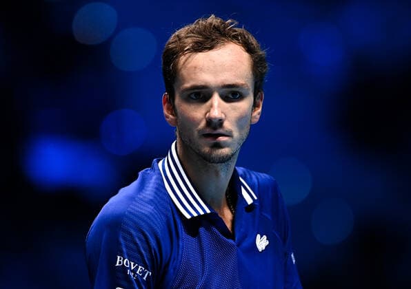 Italy Tennis ATP, Tennis Herren Finals 6701414 21.11.2021 Russia s Daniil Medvedev is pictured during the singles final match of the ATP Finals against Germany s Alexander Zverev at the Pala Alpitour venue in Turin, Italy. Alexey Filippov Sputnik Turin Italy  Copyright: xAlexeyxFilippovx