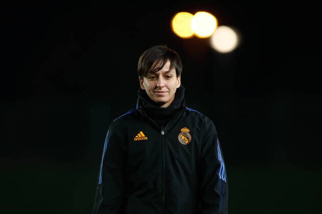 November 21, 2021, VALDEBEBAS, MADRID, SPAIN: Marta Corredera of Real Madrid smiles during the spanish women league, Primera Iberdrola, football match played between Real Madrid and Alaves Gloriosas at Alfredo di Stefano stadium on November 21, 2021, in Valdebebas, Madrid, Spain. VALDEBEBAS SPAIN - ZUMAa181 20211121_zaa_a181_174 Copyright: xOscarxJ.xBarrosox