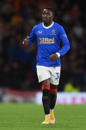 Glasgow, Scotland, 21st November 2021. Fashion Sakala of Rangers during the The Scottish League Cup match at Hampden Park, Glasgow. Picture credit should read: Neil Hanna Sportimage EDITORIAL USE ONLY. No use with unauthorised audio, video, data, fixture lists, club league logos or live services. Online in-match use limited to 120 images, no video emulation. No use in betting, games or single club league player publications. SPI-1327-0156