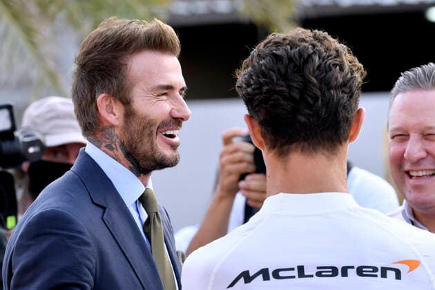 BECKHAM David with NORRIS Lando F1 Team McLaren F1 FIA Grand Prix of Qatar on 20 11 2021 in Doha