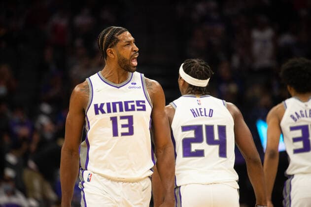 November 22, 2021, Sacramento, CA, USA: Sacramento Kings center Tristan Thompson (13) reacts after scoring during a game at the Golden 1 Center on Monday, November 22, 2021, in Sacramento. Sacramento USA - ZUMAj89_ 0142636412st Copyright: xPaulxKitagakixJr.x