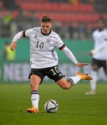 16 11 2021, European Football Championship Qualification U21, Group Stage 7 Matchday, Germany San Marino, at AUDI Sportpark Ingolstadt, Finn Ole Becker Germany on the ball