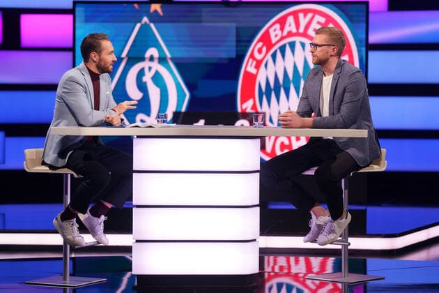 SVEN VOSS, PER MERTESACKER SPORTSTUDIO UEFA CHAMPIONS LEAGUE ZDF MAINZ