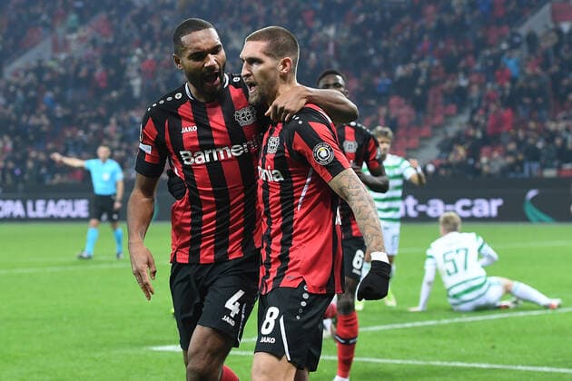 Football Europa League Group Stage 5 Matchday Bayer 04 Leverkusen Celtic Glasgow on 25 11 2021 at BayArena in Leverkusen Goal celebration for 1 0 by Robert Andrich Leverkusen xRx