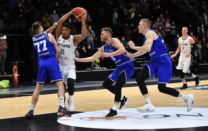 25 11 2021 Basketball International Qualifiers World Cup European Qualifiers Germany Germany vs Estonia Estonia Karim Jallow 35, Germany vs Kristian Kullamae 77, Estonia Siim Sander Vene 11, Estonia Rauno Nurger 20, Estonia