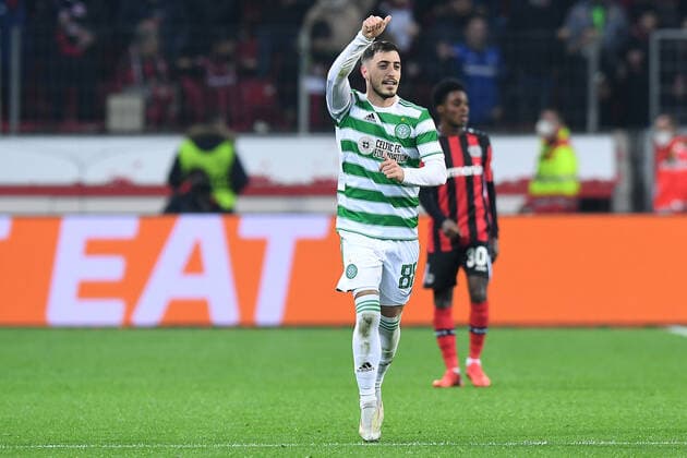 Football Europa League Group Stage 5 Matchday Bayer 04 Leverkusen Celtic Glasgow on 25 11 2021 at BayArena in Leverkusen Goal celebration to 1 1 by Josip Juranovic Glasgow xRx