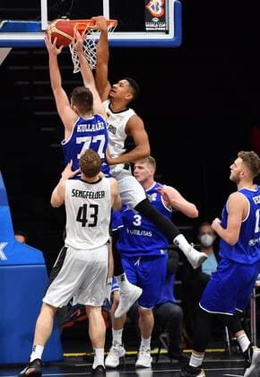 25 11 2021 Basketball International Qualifier World Cup European Qualifiers Germany Germany vs Estonia Estonia Kristian Kullamae 77, Estonia Karim Jallow 35, Germany