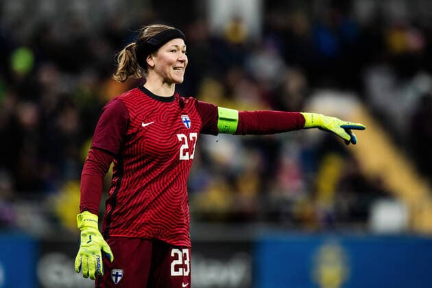 211125 goalkeeper Tinja Riikka Korpela of Finland during the FIFA Women s World Cup Qualifier football match between Sweden and Finland on November 25, 2021 in Göteborg Photo Michael Erichsen BILDBYRAN COP 89 CS0237 fotboll football soccer fotball vm kval kval fifa women s world cup qualifier qualifier sverige sweden finland dam bbeng,  Copyright: MICHAELxERICHSEN BB211125MI055