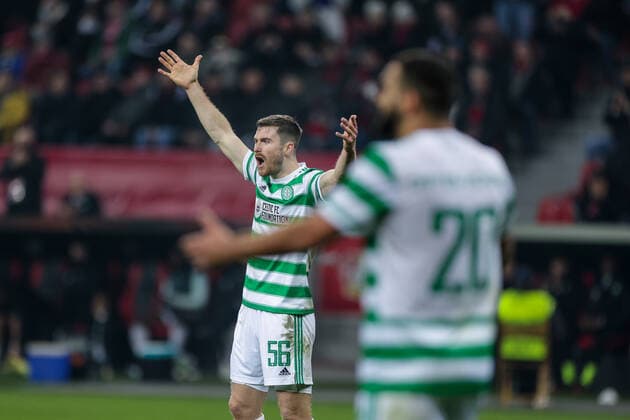 25 11 2021, Football, 2021 2022 season, Europa League, Matchday 5, Bayer 04 Leverkusen Celtic Glasgow, Anthony Ralston Celtic Glasgow Photo Dennis Ewert RHR FOTO Leverkusen BayArena NRW Germany xRHR FOTO DEx