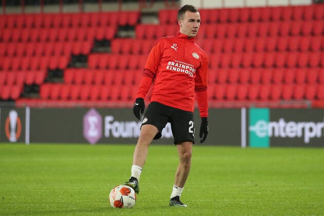 Eindhoven, Netherlands 25 November 2021 Europa League 2021 2022 PSV Eindhoven vs Sturm Graz Mario Goetze Götze PSV Eindhoven Philips Stadion Copyright: xFotostandx xvanxderxVeldenx