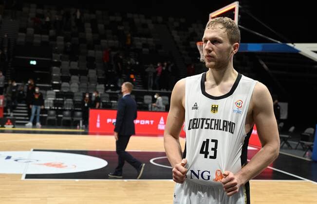 25 11 2021 Basketball International Qualifiers World Cup European Qualifiers Germany Germany vs Estonia Estonia Christian Sengfelder 43, Germany disappointed disappointment after end of game