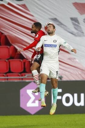 EINDHOVEN - 25-11-2021, Philips stadion. Europa League, season 2021-2022. during the match PSV - Sturm Graz. PSV player Philipp Mwene, Sturm Graz player Andreas Kuen PSV - Sturm Graz  x14465200x Copyright: