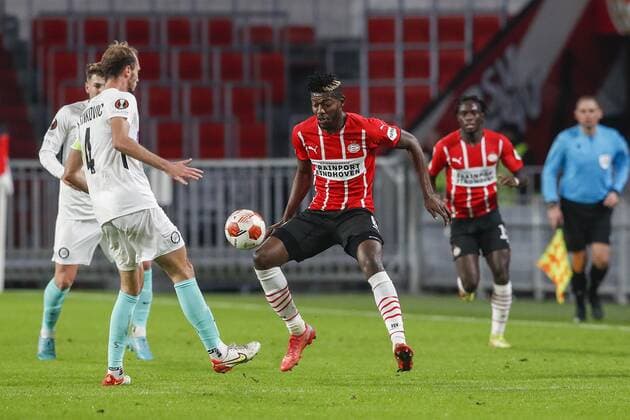 EINDHOVEN - 25-11-2021, Philips stadion. Europa League, season 2021-2022. during the match PSV - Sturm Graz. PSV player Ibrahim Sangare PSV - Sturm Graz  x14465327x Copyright:
