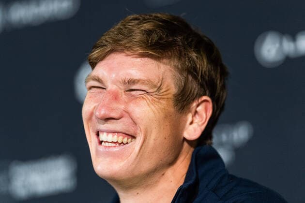 211125 AndrÃ Göransson of Sweden during the press conference after the Davis Cup Finals group stage tennis match between Canada and Sweden on November 25, 2021 in Madrid Photo Mathias Bergeld BILDBYRAN kod MB MB0271 tennis davis cup davis cup finals davis cup finals 2021 canada sweden bbeng sverige Canada Press Conference,  Copyright: MATHIASxBERGELD BB211125MB091