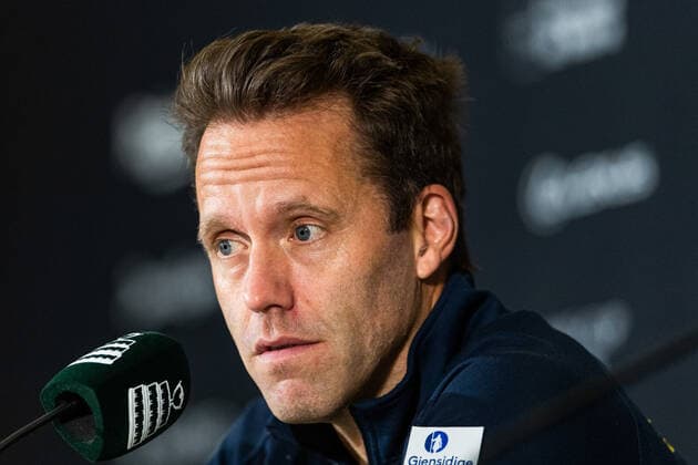 211125 Robert Lindstedt of Sweden during the press conference after the Davis Cup Finals group stage tennis match between Canada and Sweden on November 25, 2021 in Madrid Photo Mathias Bergeld BILDBYRAN kod MB MB0271 tennis davis cup davis cup finals davis cup finals 2021 canada sweden bbeng sverige Canada Press Conference,  Copyright: MATHIASxBERGELD BB211125MB093