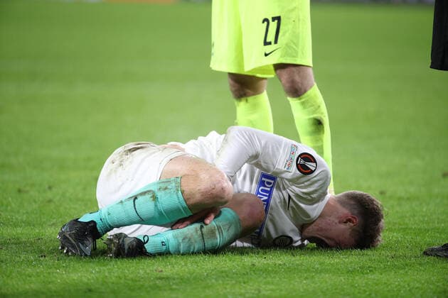 SOCCER - UEFA EL, Eindhoven vs Sturm EINDHOVEN,NETHERLANDS,25.NOV.21 - SOCCER - UEFA Europa League, group stage, PSV Eindhoven vs SK Sturm Graz. Image shows David Affengruber (Sturm).  GEPAxpictures xChrisxBauer
