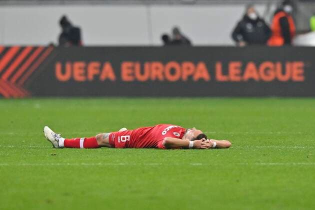 FRANKFURT, GERMANY - NOVEMBER 25 : Birger Verstraete defender of Antwerp FC during the UEFA Europa League Group stage D match between Eintracht Frankfurt and Royal Antwerp FC on November 25, 2021 in Frankfurt, Germany, 25 11 21 ( Frankfurt v Antwerp FC - UEFA Europa League PhotoNews Panoramic 