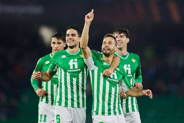 November 25, 2021, SEVILLA, SEVILLA, SPAIN: Sergio Canales of Real Betis celebrates a goal during the UEFA Europa League, Group G, football match played between Real Betis and Ferencvaros TC at Benito Villamarin stadium on November 25, 2021, in Sevilla, Spain. SEVILLA SPAIN - ZUMAa181 20211125_zaa_a181_067 Copyright: xJoaquinxCorcherox