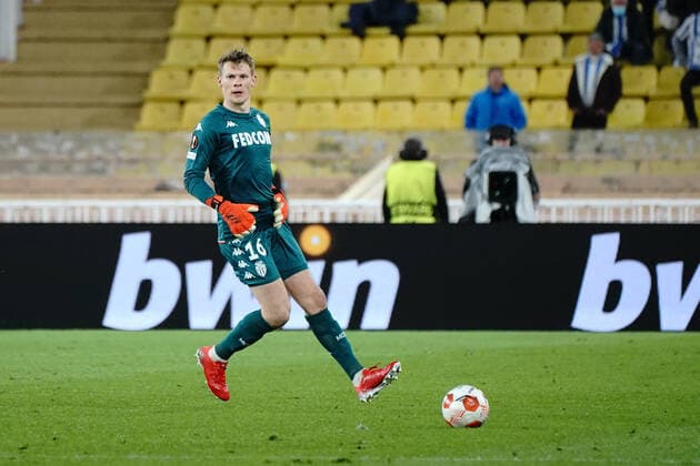 Alexander Nubel (AS Monaco) FOOTBALL : AS Monaco vs Real Sociedad - Ligue Europa - Monaco - 25 11 2021 NorbertScanella Panoramic 