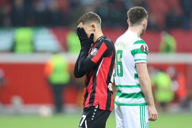 Leverkusen, Germany, 25 11 2021, Europa League, Matchday 5, Bayer 04 Leverkusen vs Celtic Glasgow, Florian Wirtz B04 reacts after missed goal chance.