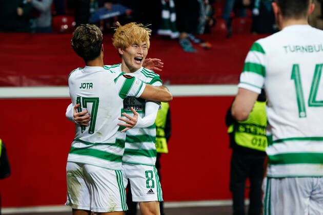 Kyogo Furuhashi (Celtic), NOVEMBER 25, 2021 - Football Soccer : UEFA Europa League group stage Group G match between Bayer Leverkusen 3-2 Celtic at BayArena in Leverkusen, Germany. Noxthirdxpartyxsales  (175270110)
