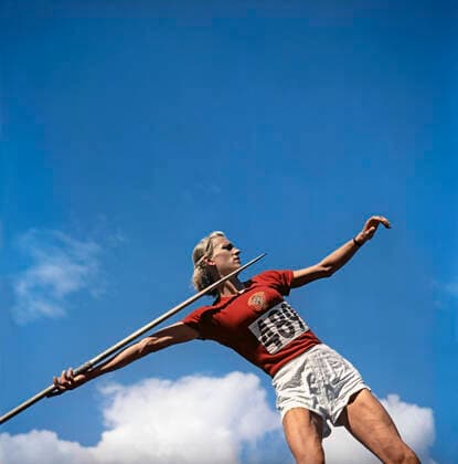 Athletics competitor Alexandra Chudina 2354798 02.08.1952 The XV Summer Olympic Games, Olympische Spiele, Olympia, OS (July 19 - August 3, 1952) in Helsinki, Finland. Alexandra Chudina took 2nd place in the javelin athletics competition. Anatoliy Garanin Sputnik Helsinki Finland  Copyright: xAnatoliyxGaraninx
