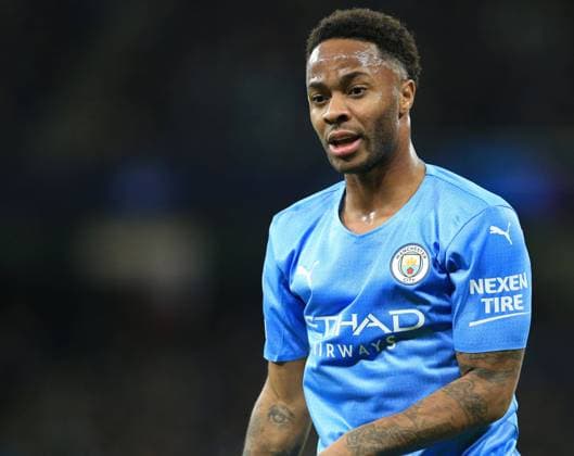 24th November 2021; City Stadium, Manchester, England; UEFA Champions League football, Manchester City versus PSG; Raheem Sterling of Manchester City  ActionPlus12342646 DavidxBlunsden